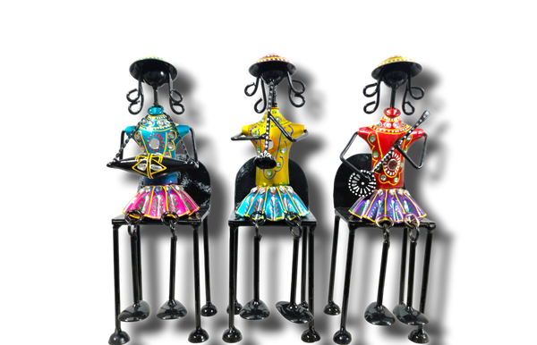 Tribal Musician Trio - Handcrafted Metal Art