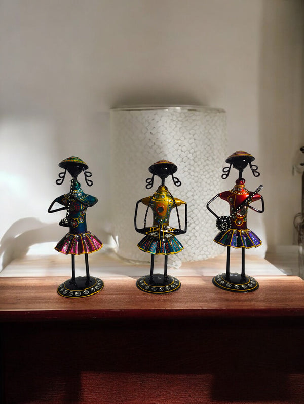 Iron Musician Dolls Showpiece - Indian Handicraft Set