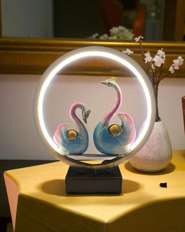 Unique Swan Love Showpiece with Built-in Lamp