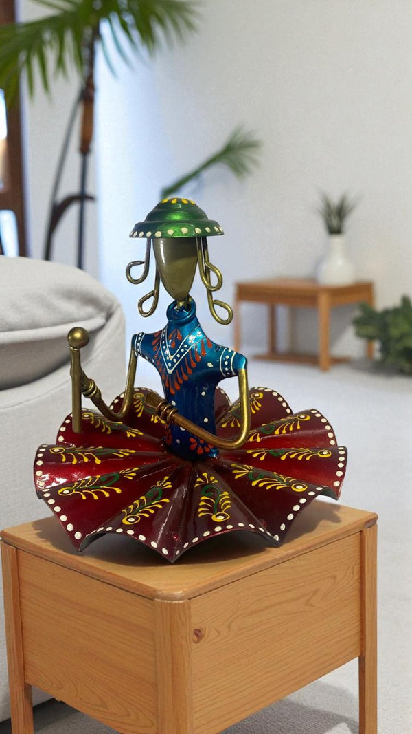 Indian Folk Art Decorative Candle Holder - Unique Showpiece