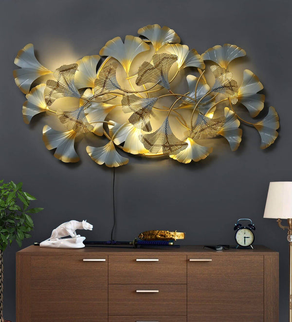 Water Lilly Metal Wall Hanging With LED Light